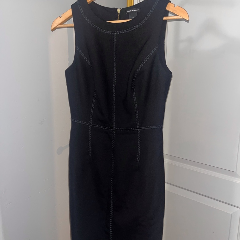 Club Monaco Black Sleeveless Sheath Dress